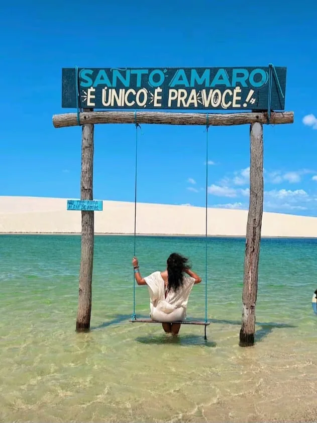 Dunas e lagoas de Santo Amaro ao fim da tarde